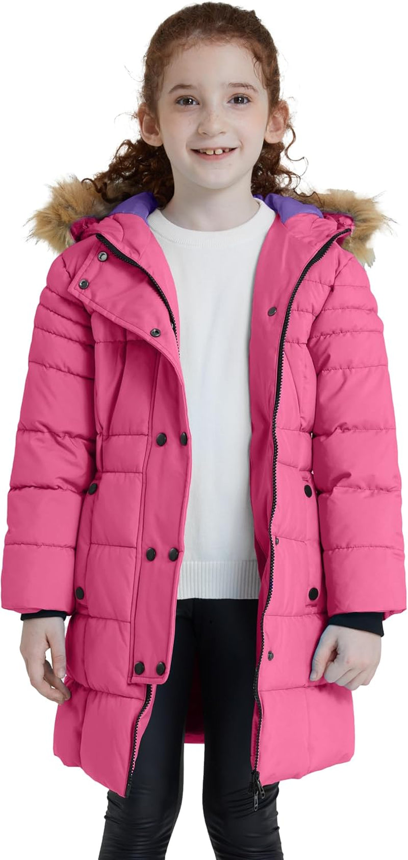 Girls' Long Winter Coat Parka Waterproof Warm Puffer Jacket